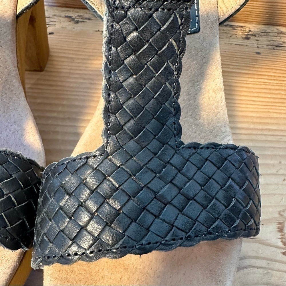 SBICCA made in Italy black woven leather heel sandals in size 10 - Picture 13 of 14